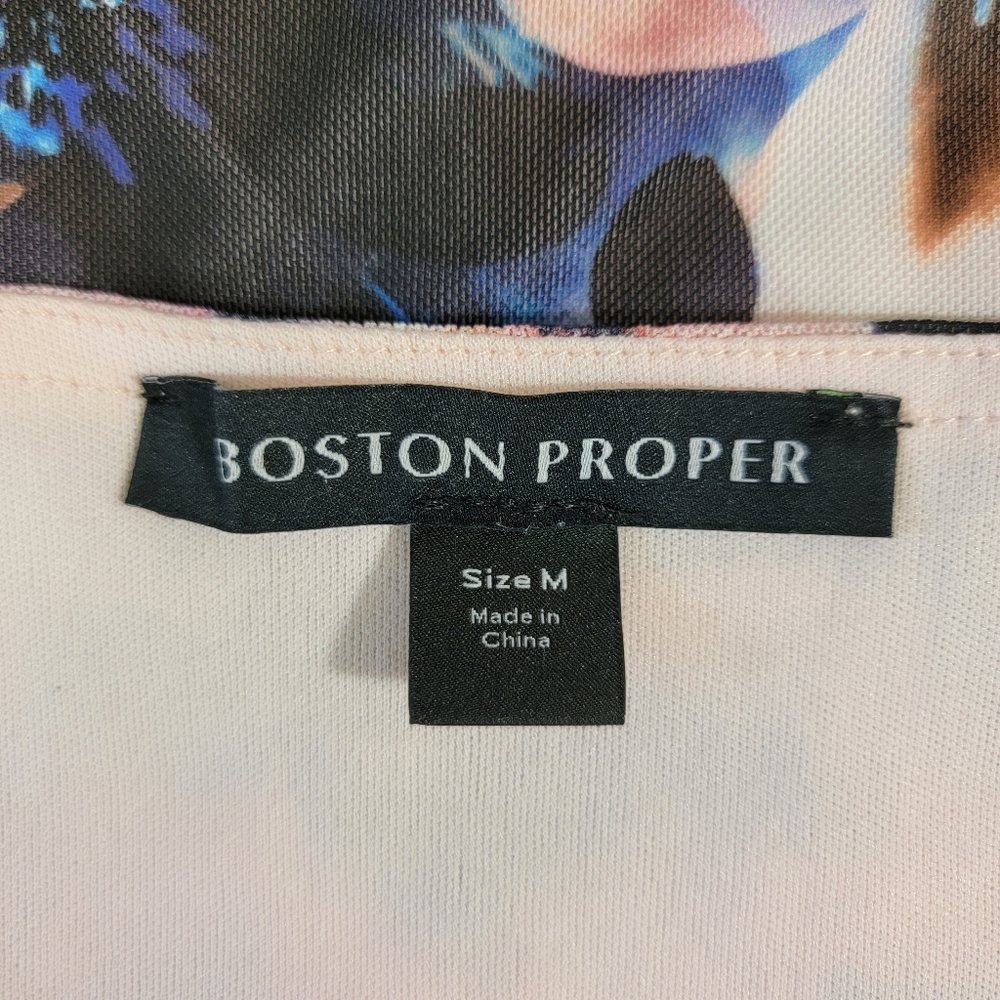 Boston Proper Ruched Off The Shoulder Blue Cream Watercolor Paisley Blouse Med - Picture 6 of 9